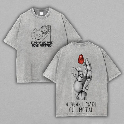 Edward Elric Fullmetal Alchemist Automail | Retro Vintage Washed T-Shirt | Limited Edition Oversized Streetwear