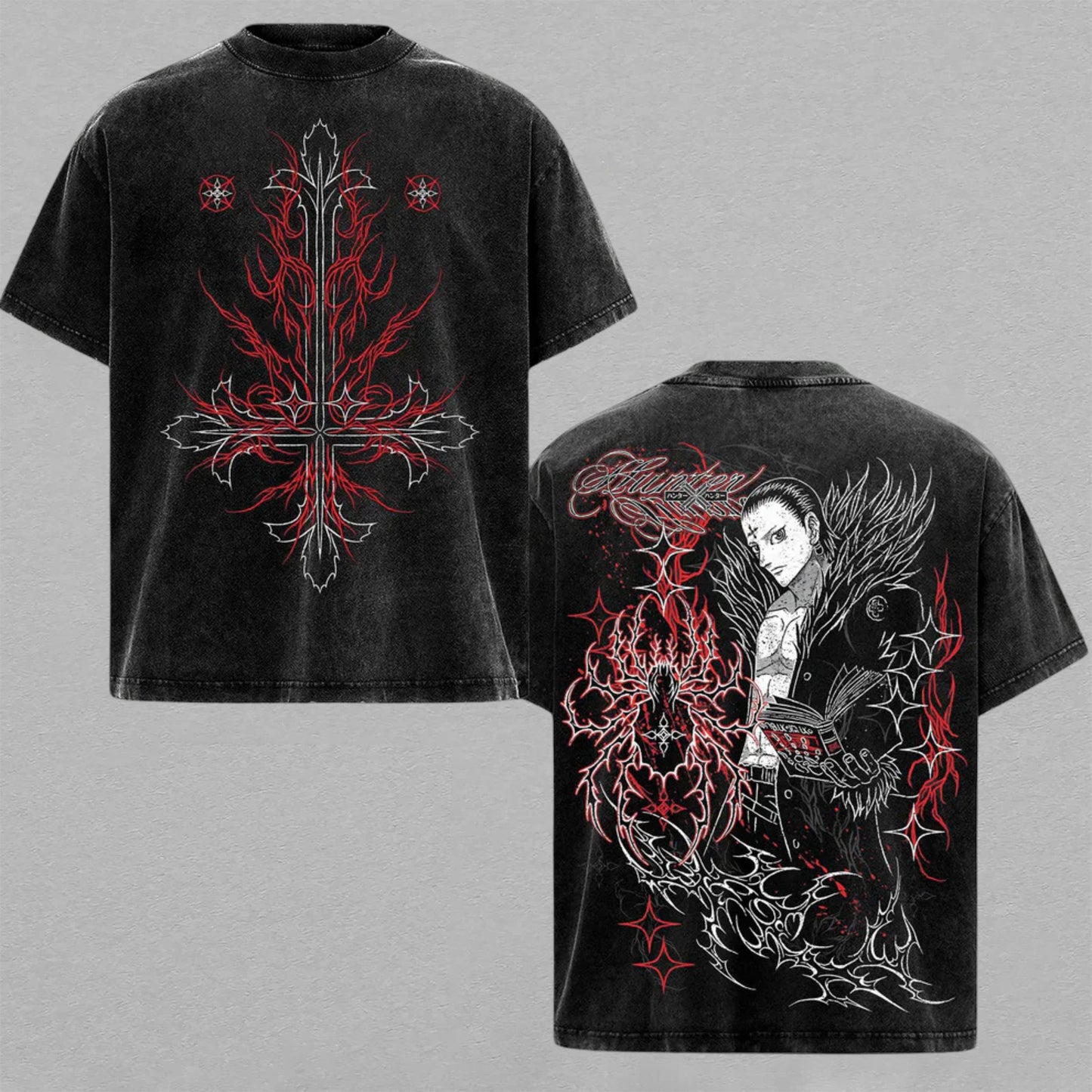 Chrollo Lucilfer Hunter x Hunter Phantom Troupe | Retro Vintage Washed T-Shirt | Limited Edition Oversized Streetwear