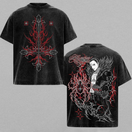 Chrollo Lucilfer Hunter x Hunter Phantom Troupe | Retro Vintage Washed T-Shirt | Limited Edition Oversized Streetwear