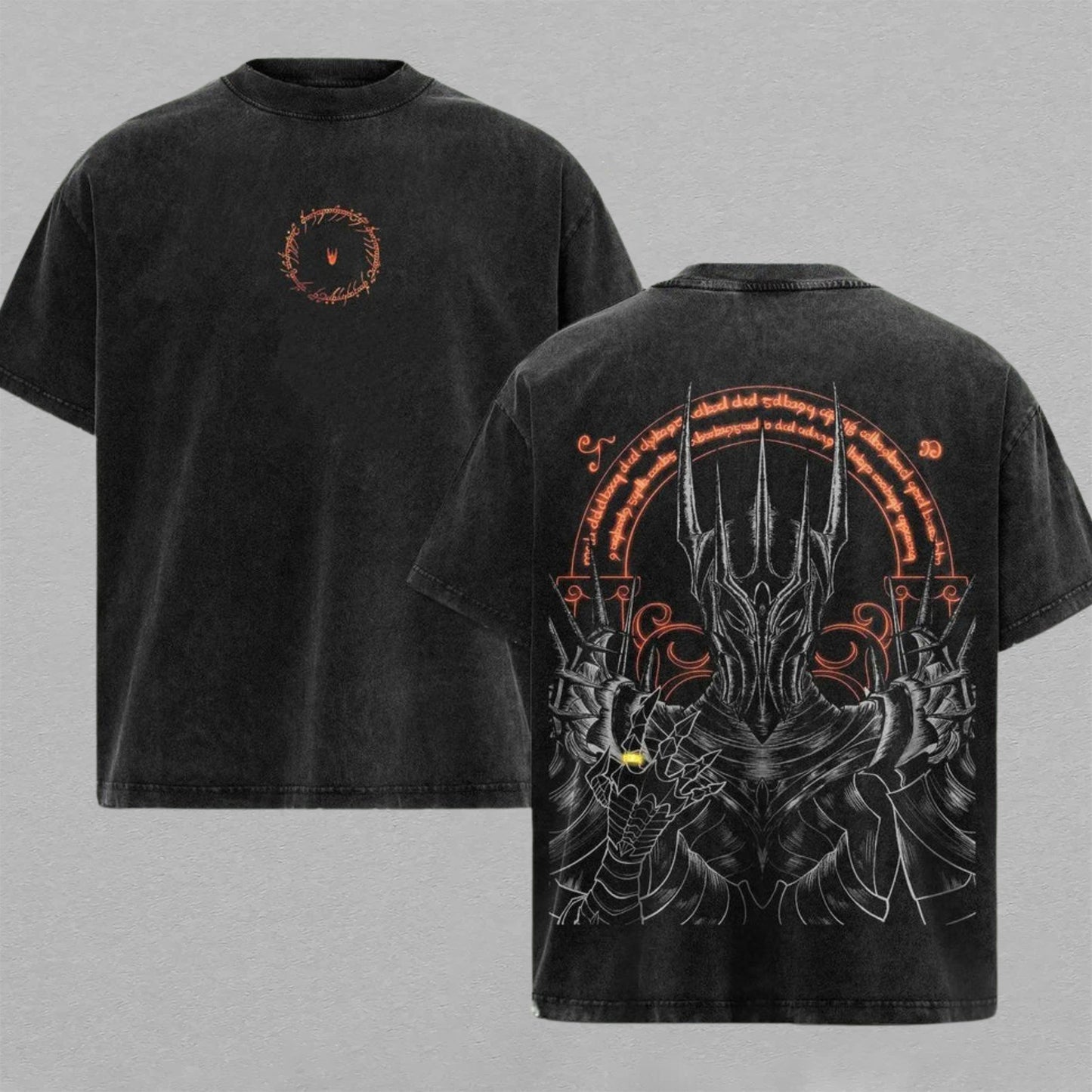 Sauron Dark Lord The Lord of the Rings | Retro Vintage Washed T-Shirt | Limited Edition Oversized Streetwear