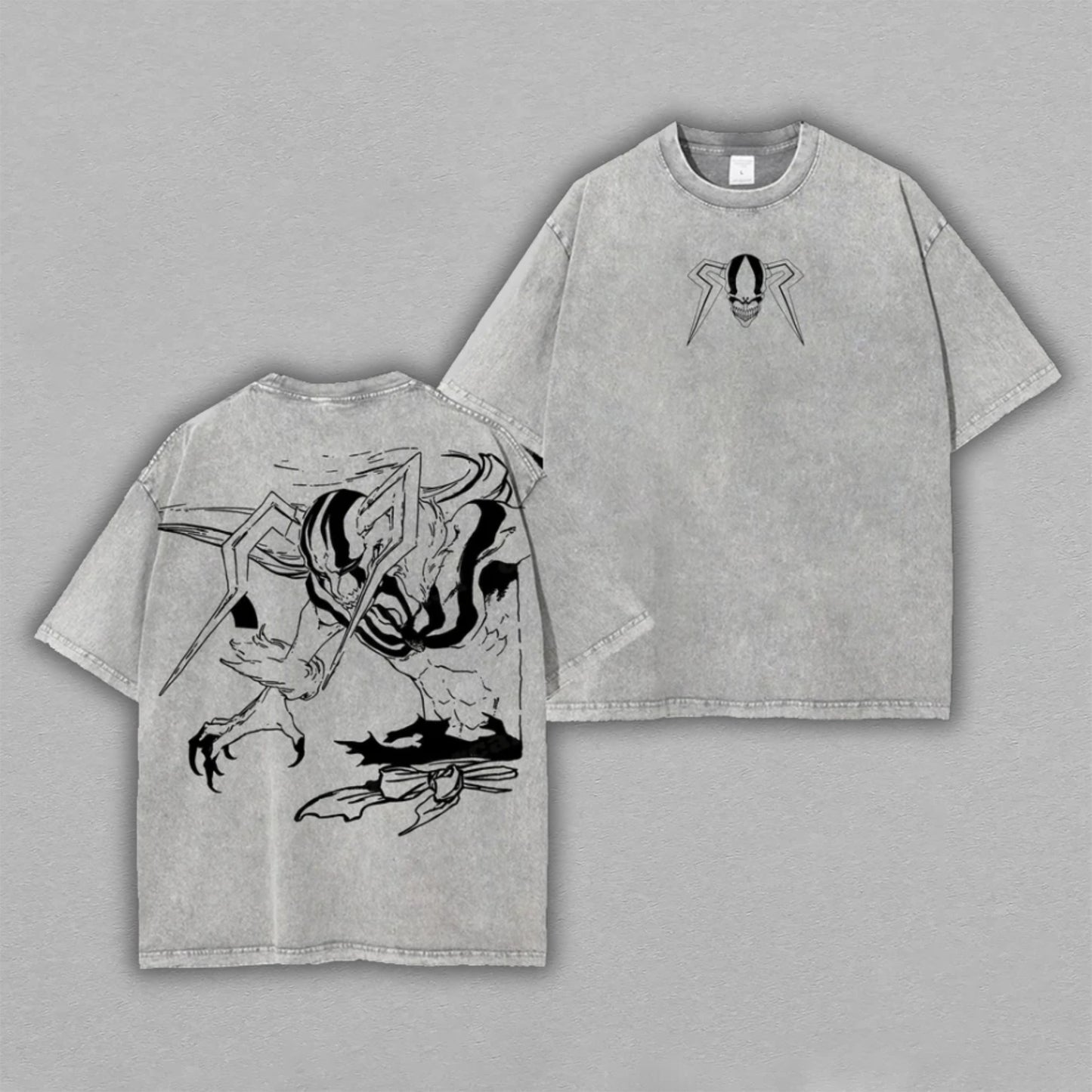 Hollow Ichigo Kurosaki Bleach Mask | Retro Vintage Washed T-Shirt | Limited Edition Oversized Streetwear
