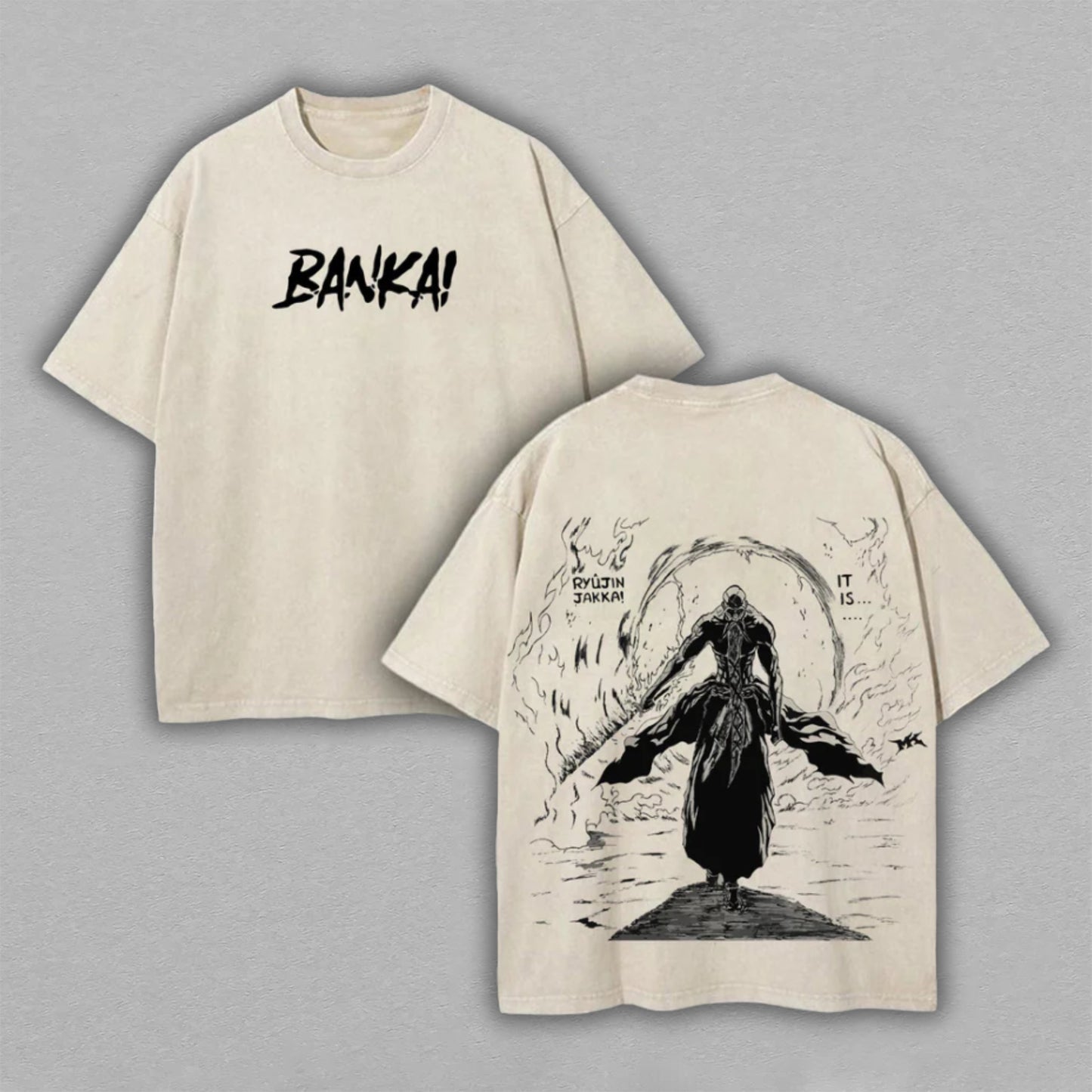 Yamamoto Genryusai Bleach Bankai | Retro Vintage Washed T-Shirt | Limited Edition Oversized Streetwear