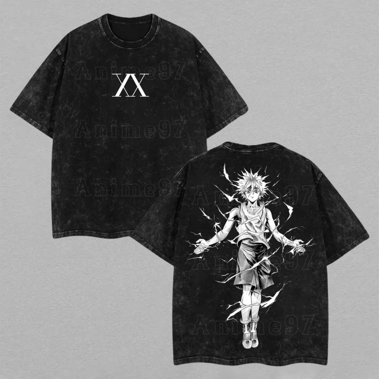 Killua Zoldyck Hunter x Hunter Godspeed | Retro Vintage Washed T-Shirt | Limited Edition Oversized Streetwear