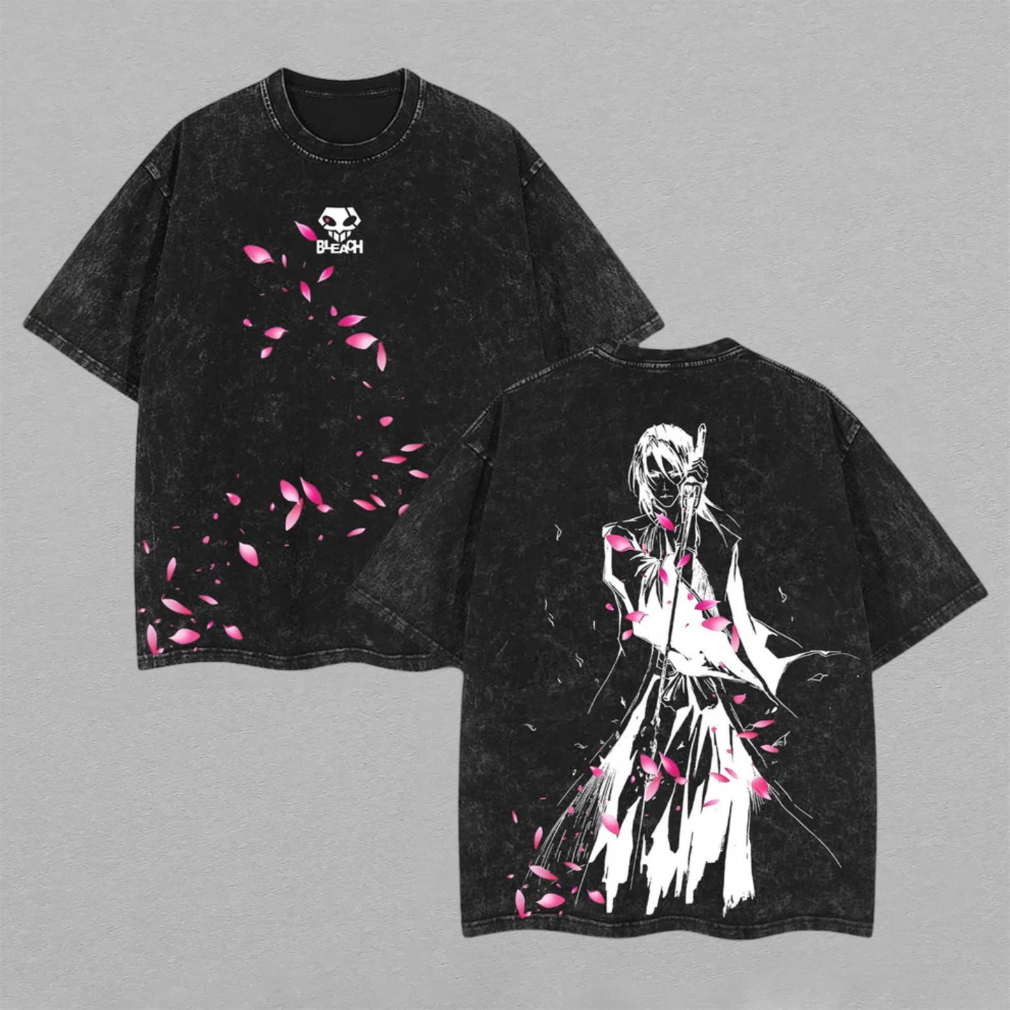 Byakuya Kuchiki Bleach Gotei 13 | Retro Vintage Washed T-Shirt | Limited Edition Oversized Streetwear
