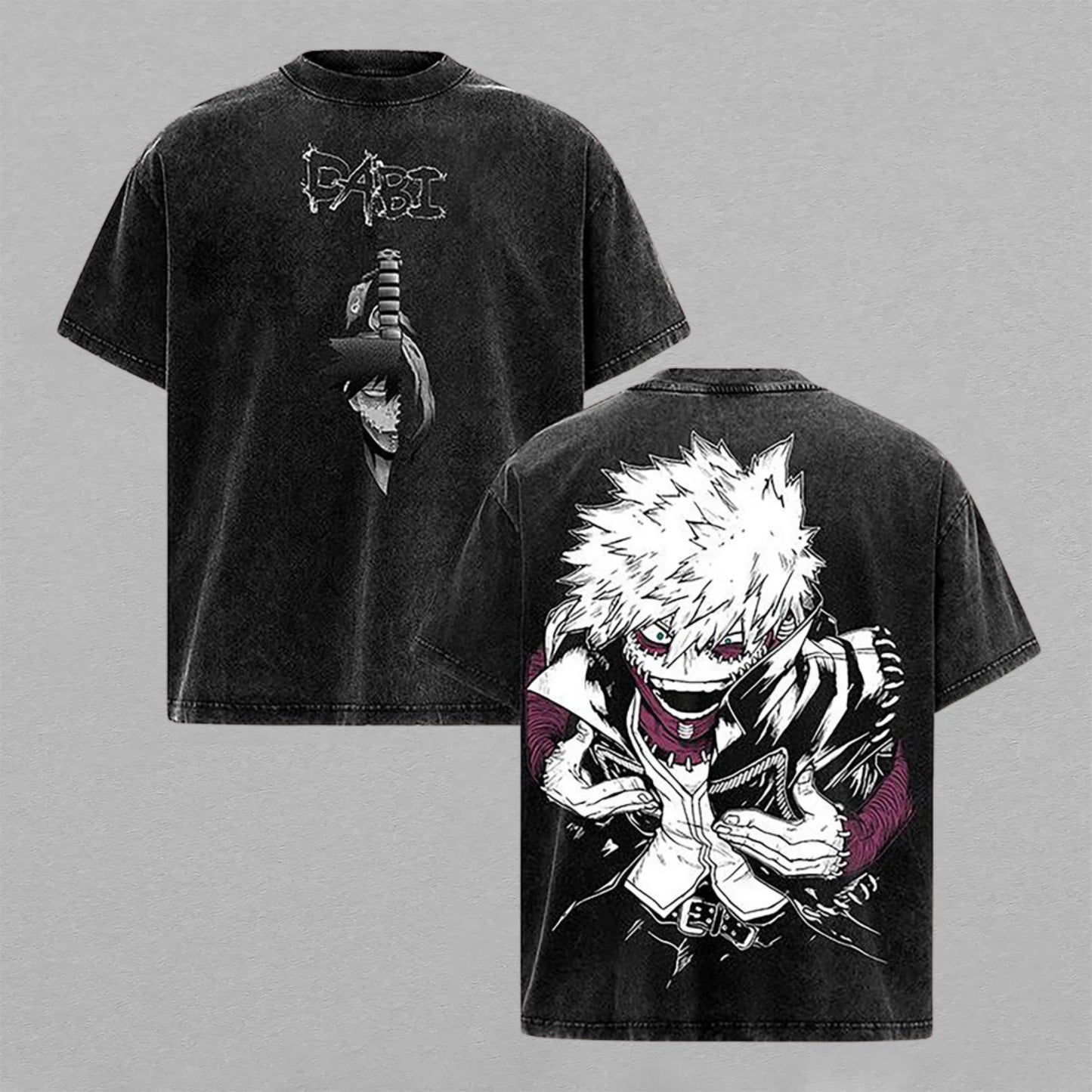 Dabi My Hero Academia Blueflame Villain | Retro Vintage Washed T-Shirt | Limited Edition Oversized Streetwear