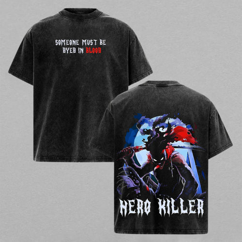 Nero Secre Black Clover Swallowtail | Retro Vintage Washed T-Shirt | Limited Edition Oversized Streetwear