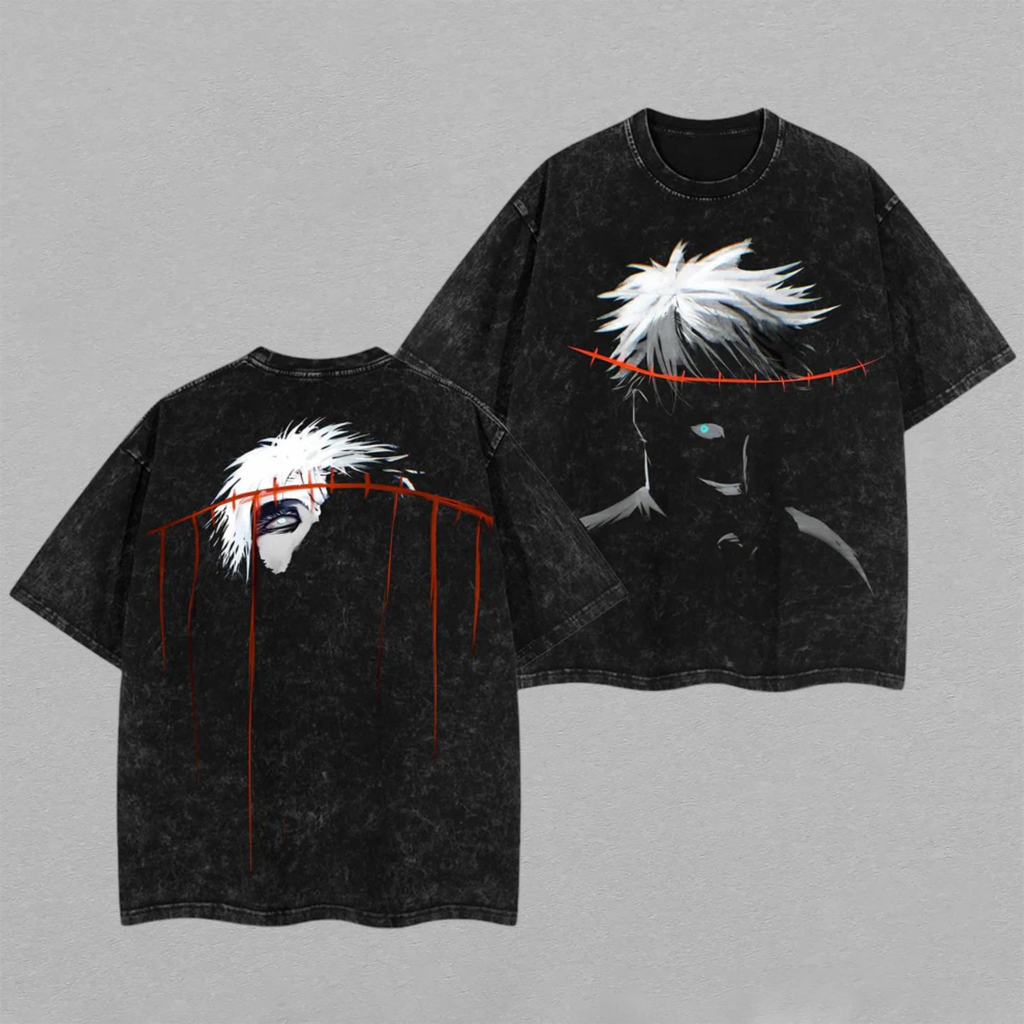 Ken Kaneki Tokyo Ghoul Dark Aesthetic | Retro Vintage Washed T-Shirt | Limited Edition Oversized Streetwear