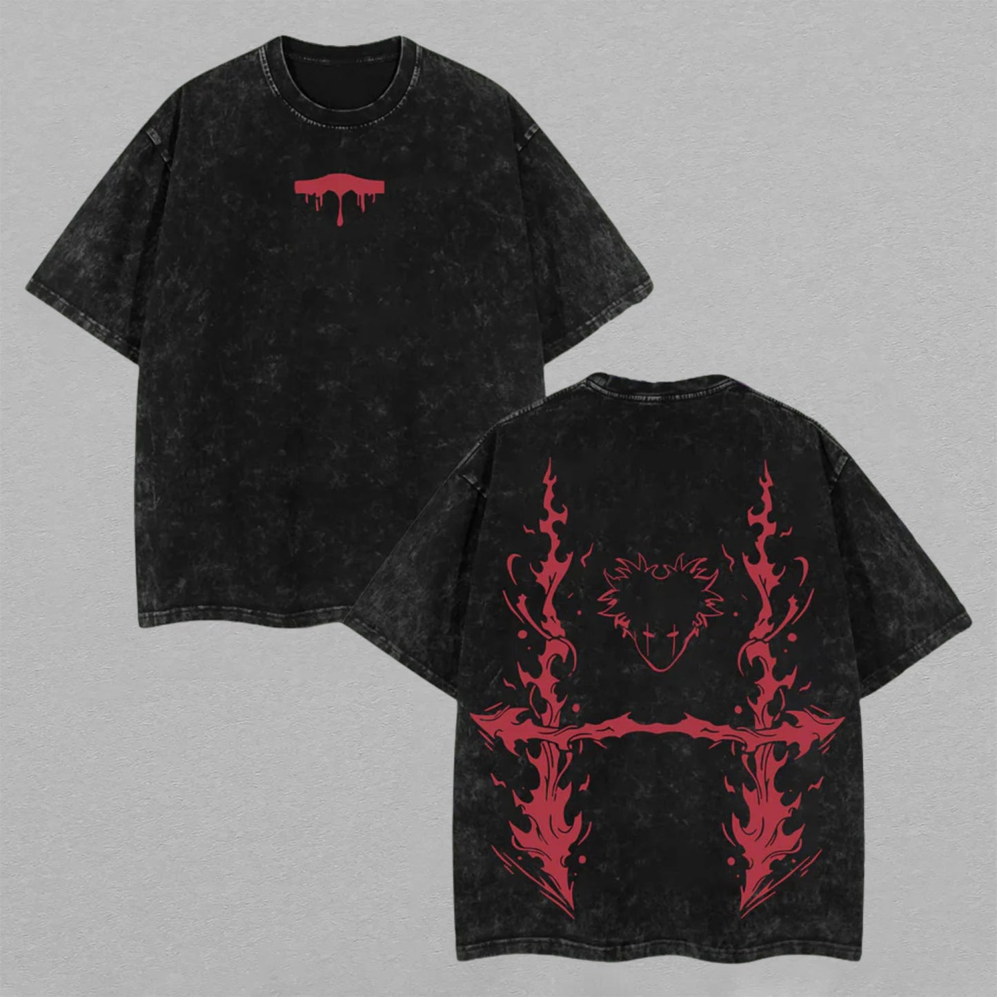 Hisoka Morow Hunter x Hunter Spider Tattoo | Retro Vintage Washed T-Shirt | Limited Edition Oversized Streetwear
