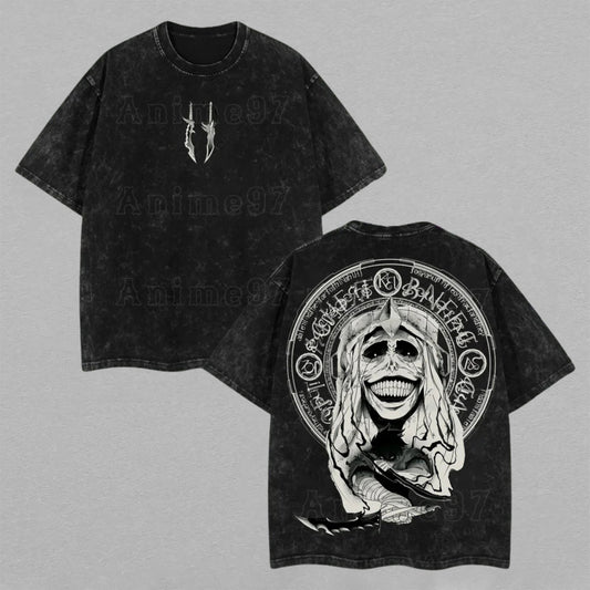 Statue of God Solo Leveling System | Retro Vintage Washed T-Shirt | Limited Edition Oversized Streetwear
