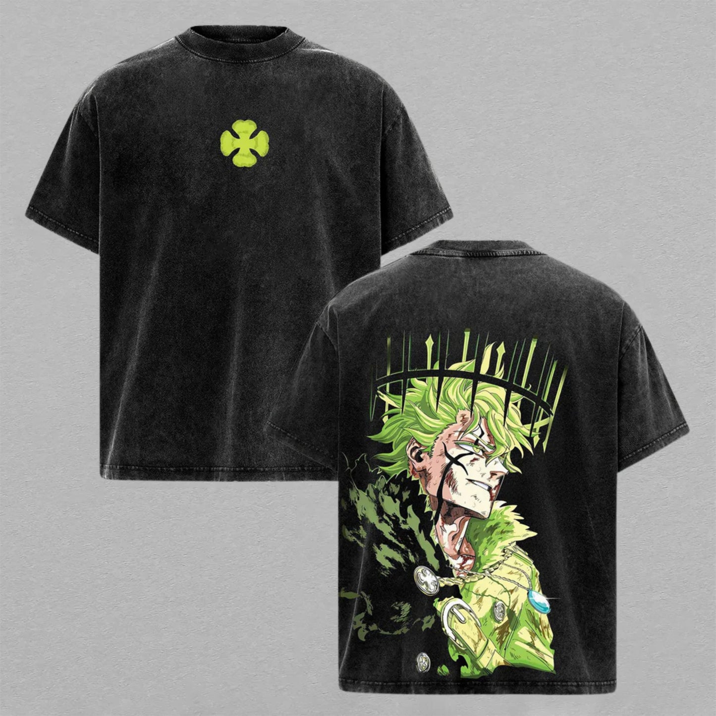 Luck Voltia Black Clover Magic Knight | Retro Vintage Washed T-Shirt | Limited Edition Oversized Streetwear