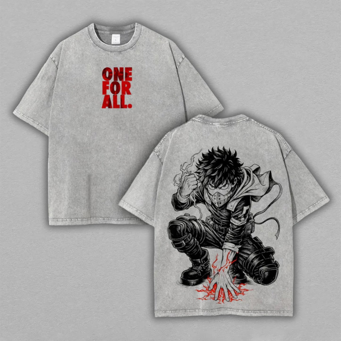 Izuku Midoriya Deku My Hero Academia | Retro Vintage Washed T-Shirt | Limited Edition Oversized Streetwear