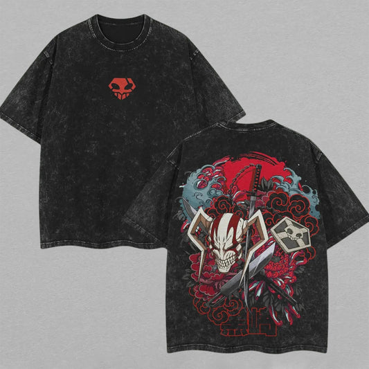 Ichigo Kurosaki Bleach Hollow Mask | Retro Vintage Washed T-Shirt | Limited Edition Oversized Streetwear