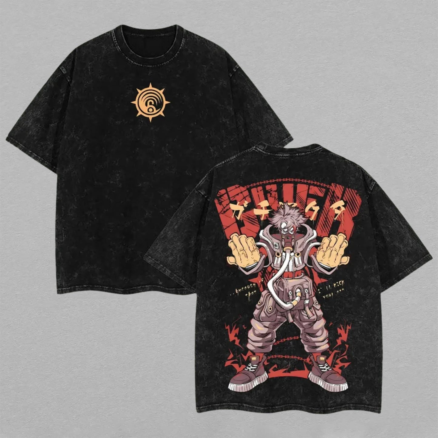 Katsuki Bakugo My Hero Academia | Retro Vintage Washed T-Shirt | Limited Edition Oversized Streetwear