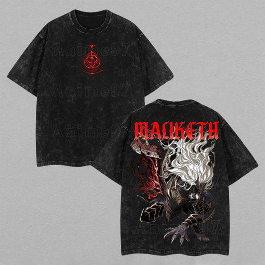 Maliketh the Black Blade Elden Ring | Retro Vintage Washed T-Shirt | Limited Edition Oversized Streetwear