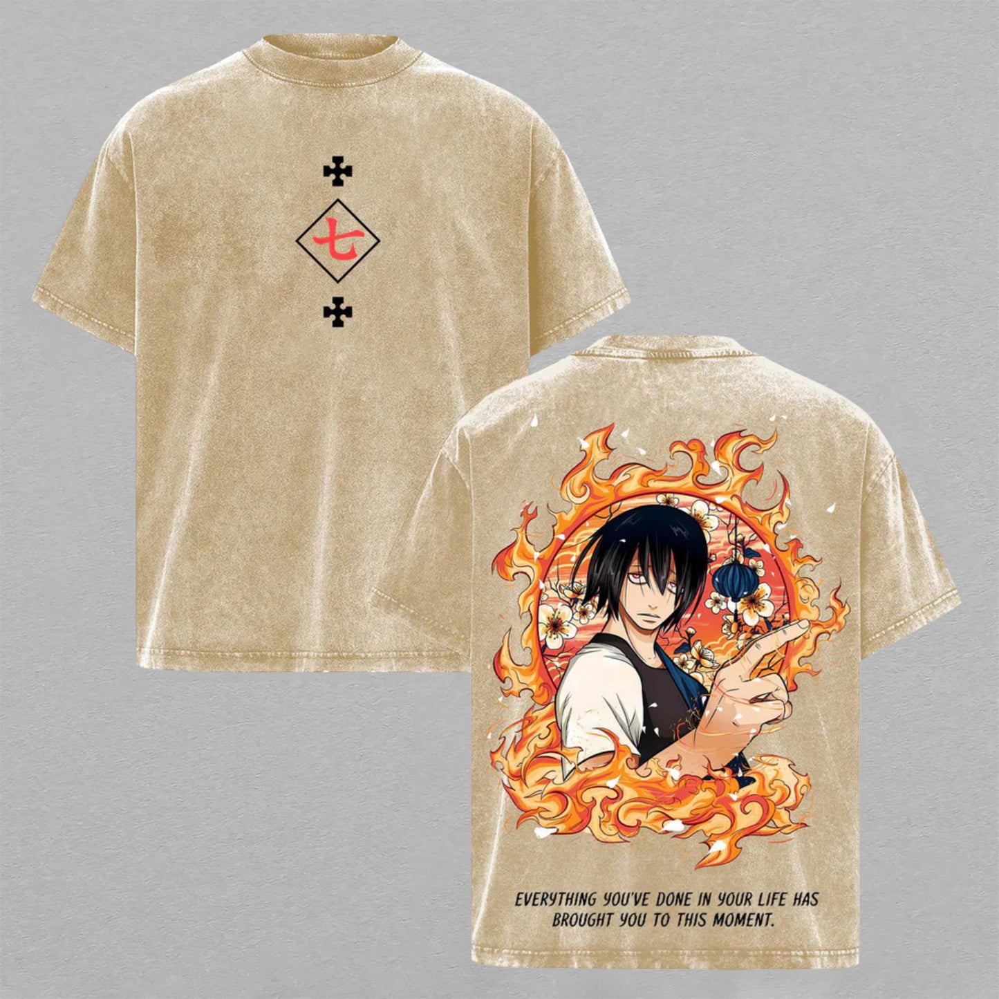 Benimaru Shinmon Fire Force Asakusa King | Double-Sided Retro Vintage Washed T-Shirt | Limited Edition Streetwear