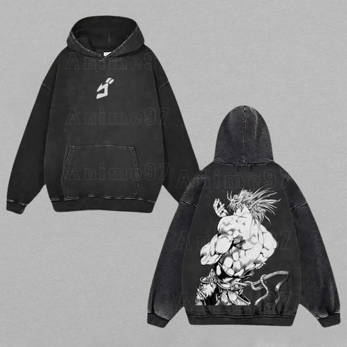 Dio Brando JoJo's Bizarre Adventure The World | Double-Sided Retro Vintage Washed Hoodie | Limited Edition Streetwear