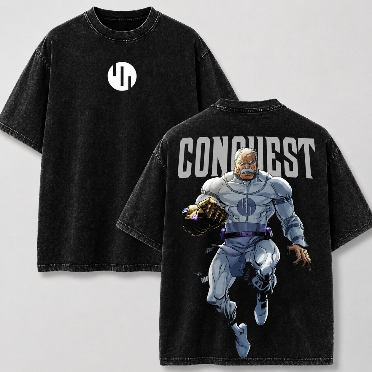 Conquest Invincible Viltrumite Warrior Washed T-shirt Limited Retro Vintage Oversized Streetwear Comic Graphic Tee Gift for Fans