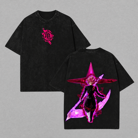 Retro Vintage Limited Goku Black Rose Washed T-Shirt Dragon Ball Super Anime Graphic Tee Oversized Streetwear Gift for Saiyan Fans
