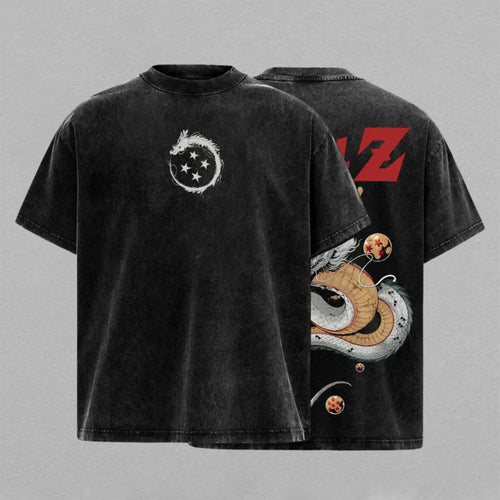 Dragon Ball Shenron V2 Anime Washed T-shirt Limited Retro Vintage Oversized Streetwear Graphic Tee for Anime Fans