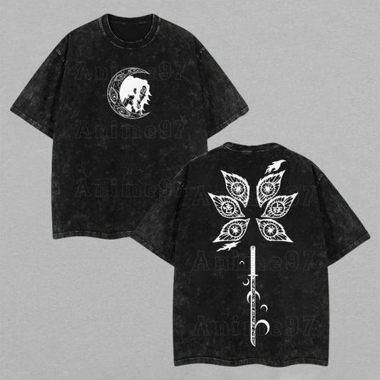 Kokushibo Demon Slayer Upper Moon One | Retro Vintage Washed T-Shirt | Limited Edition Oversized Streetwear
