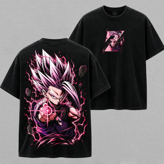 Gohan Beast Anime Washed T-shirt Limited Retro Vintage Oversized Streetwear Graphic Tee for Dragon Ball Fans