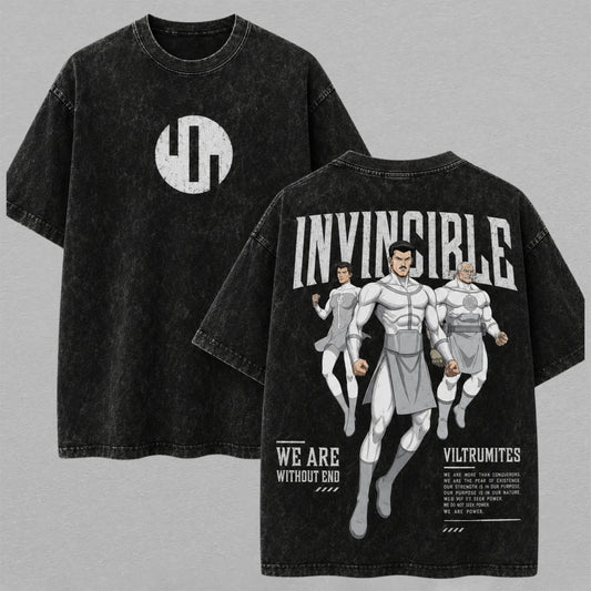 Invincible Viltrumites We Are Without End Washed T-shirt Limited Retro Vintage Oversized Streetwear Comic Graphic Tee Gift for Fans