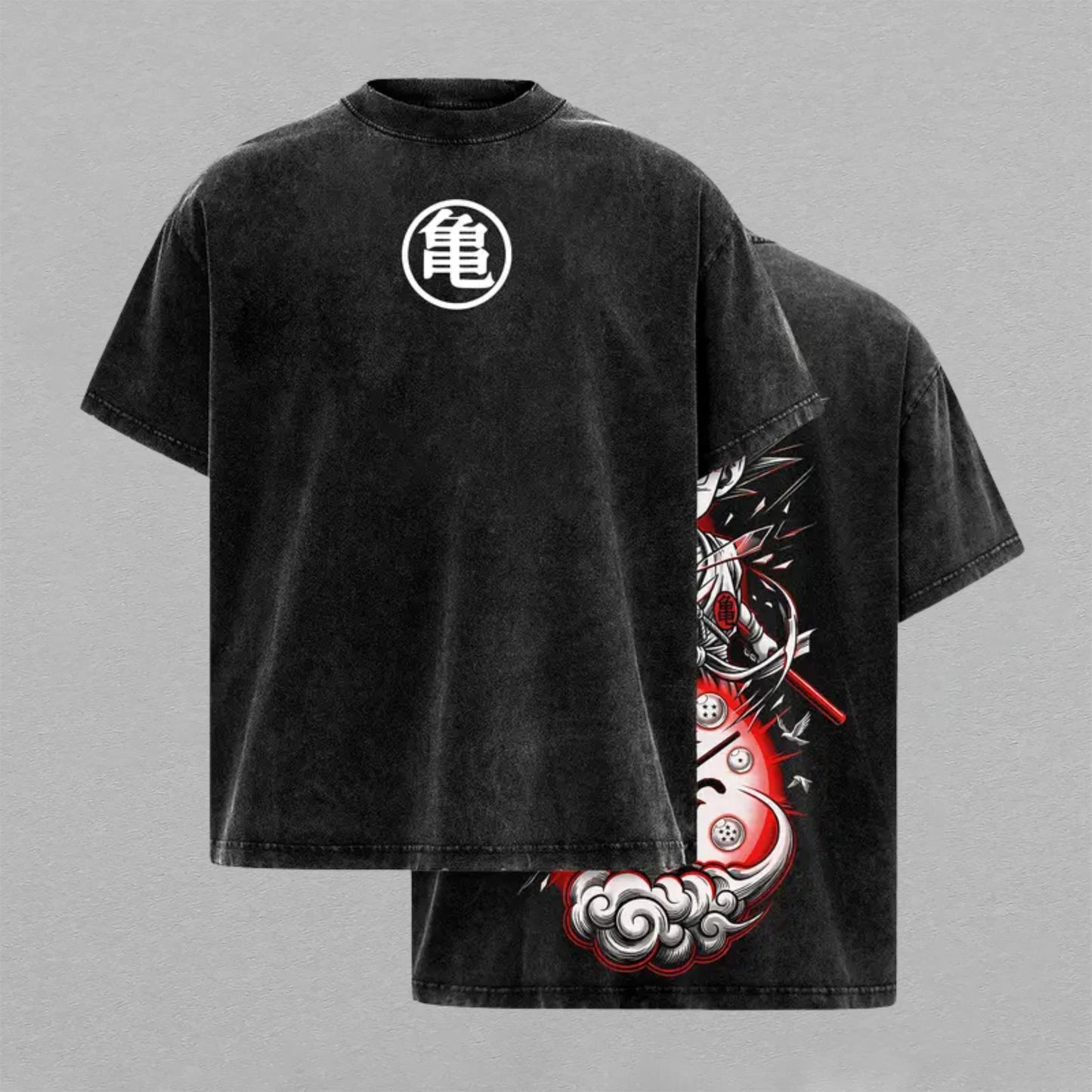 Kakarot Kid Saiyan Monkey Warrior Dragon Ball Anime Washed T-shirt Limited Retro Vintage Oversized Streetwear Graphic Tee for Fans