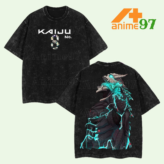 Limited Edition Kaiju No. 8 Kafka Hibino Monster Form Anime Retro Vintage Washed T-shirt Oversized Streetwear Graphic Tee Perfect Gift for Kaiju No. 8 Fans and Anime Lovers