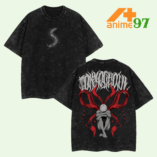 Ken Kaneki Tokyo Ghoul Kagune | Retro Vintage Washed T-Shirt | Limited Edition Oversized Streetwear