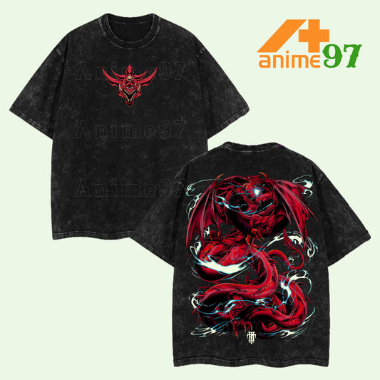 Limited Edition Slifer the Sky Dragon Yu-Gi-Oh! Egyptian God Card Anime Retro Vintage Washed T-shirt Oversized Streetwear Graphic Tee Perfect Gift for Yu-Gi-Oh! Fans and Anime Lovers
