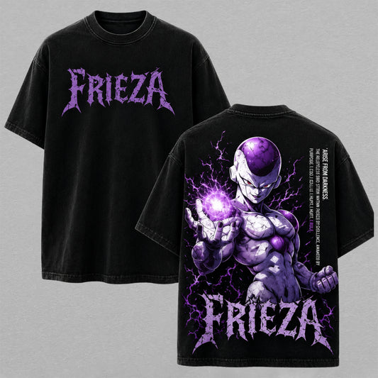 Limited Retro Vintage Frieza Washed T-shirt Oversized Streetwear Dragon Ball Graphic Tee Gift for Anime Fans