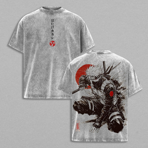 Kakashi Hatake Naruto Copy Ninja | Retro Vintage Washed T-Shirt | Limited Edition Oversized Streetwear