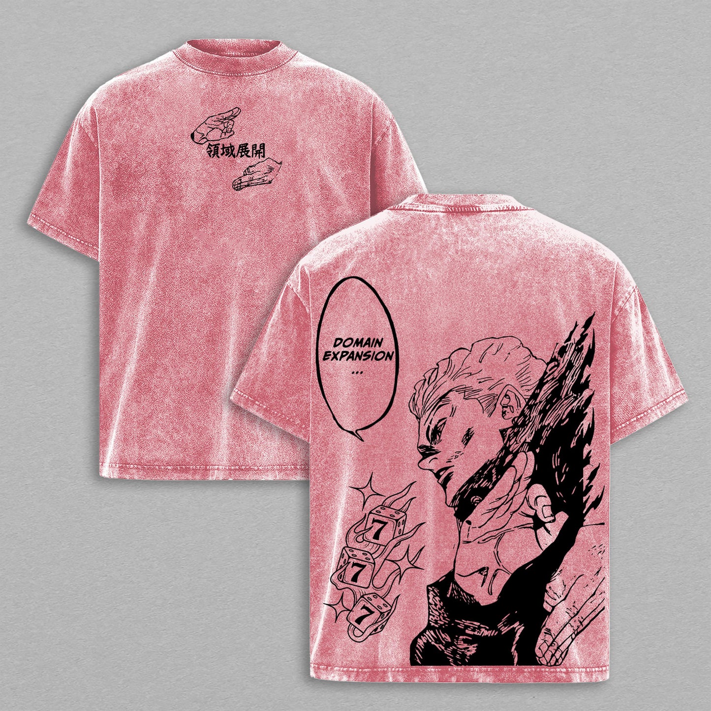 Kinji Hakari Jujutsu Kaisen Gamble | Retro Vintage Washed T-Shirt | Limited Edition Oversized Streetwear