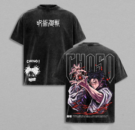 Choso Jujutsu Kaisen Blood Manipulation | Retro Vintage Washed T-Shirt | Limited Edition Oversized Streetwear