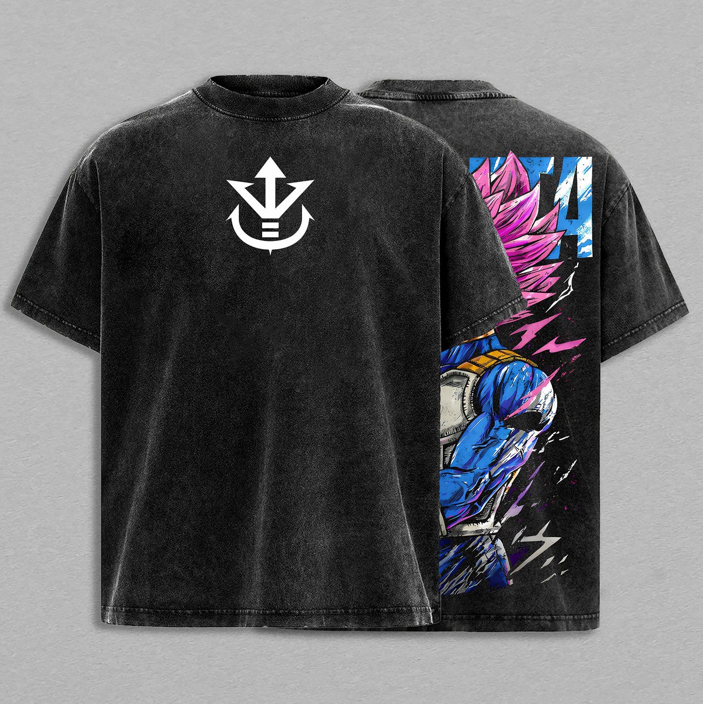 Vegeta Super Saiyan Rosé Dragon Ball | Double-Sided Retro Vintage Washed T-Shirt | Limited Edition Streetwear