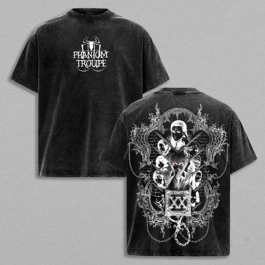 Chrollo & Kurapika Hunter x Hunter | Double-Sided Retro Vintage Washed T-Shirt | Limited Edition Streetwear