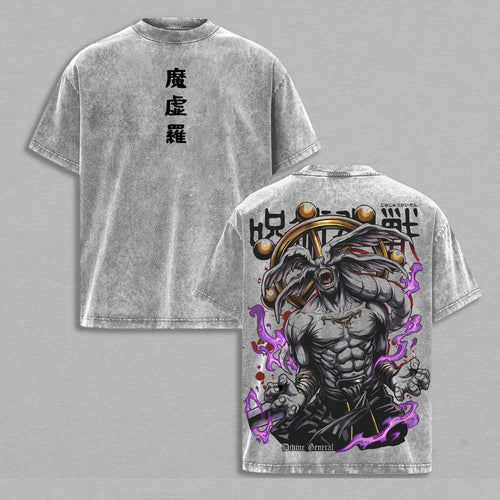 Divine General Mahoraga Jujutsu Kaisen Shikigami | Retro Vintage Washed T-Shirt | Limited Edition Oversized Streetwear