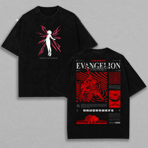 Evangelion Unit-01 Mecha The End | Retro Vintage Washed T-Shirt | Limited Edition Oversized Streetwear