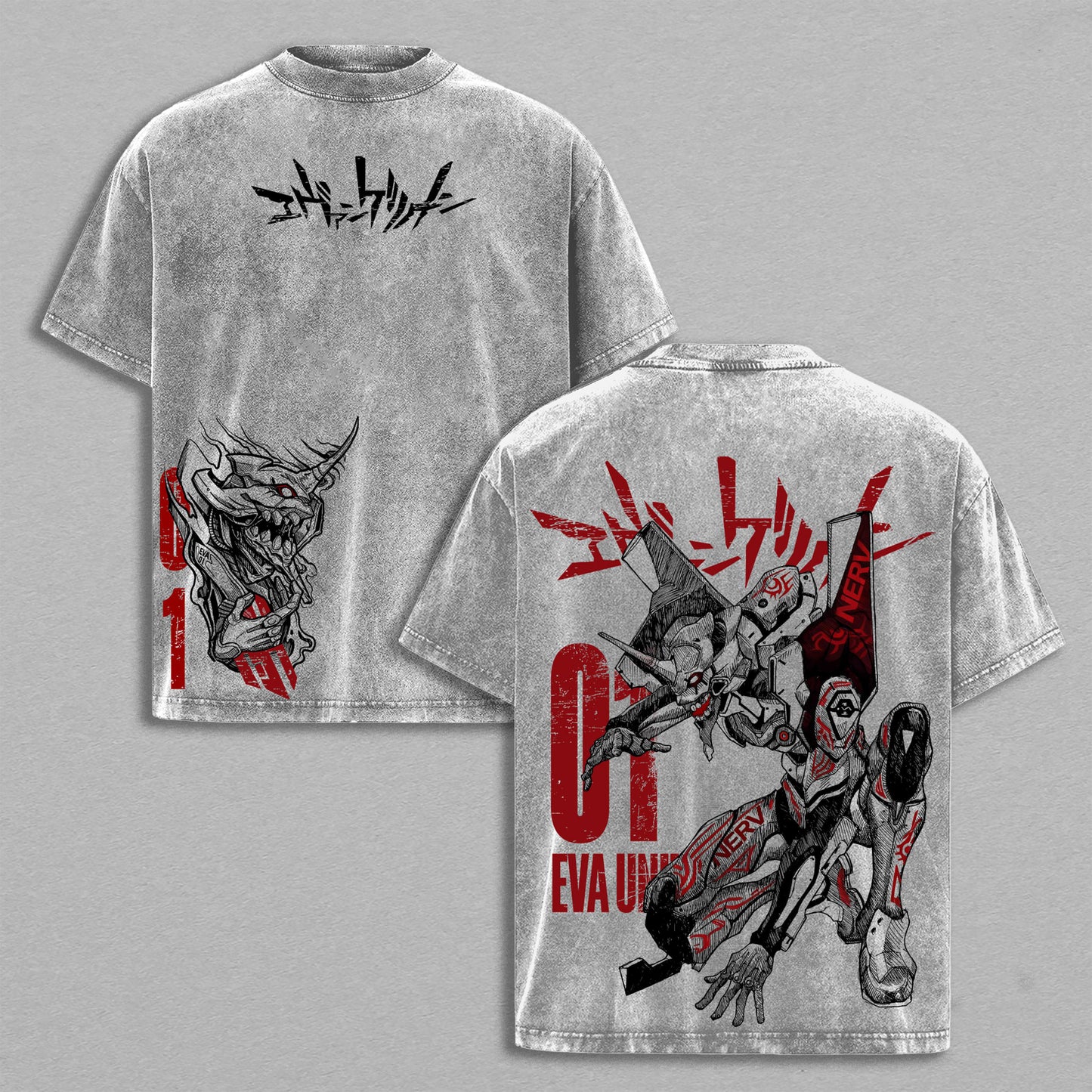 Evangelion Unit-01 Mecha Pilot | Retro Vintage Washed T-Shirt | Limited Edition Oversized Streetwear