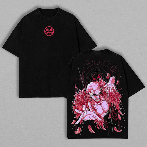 Donquixote Doflamingo One Piece Heavenly Demon | Retro Vintage Washed T-Shirt | Limited Edition Oversized Streetwear