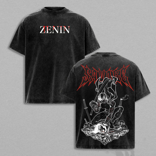 Maki Zenin Jujutsu Kaisen Savage Curse Slayer | Retro Vintage Washed T-Shirt | Limited Edition Oversized Streetwear