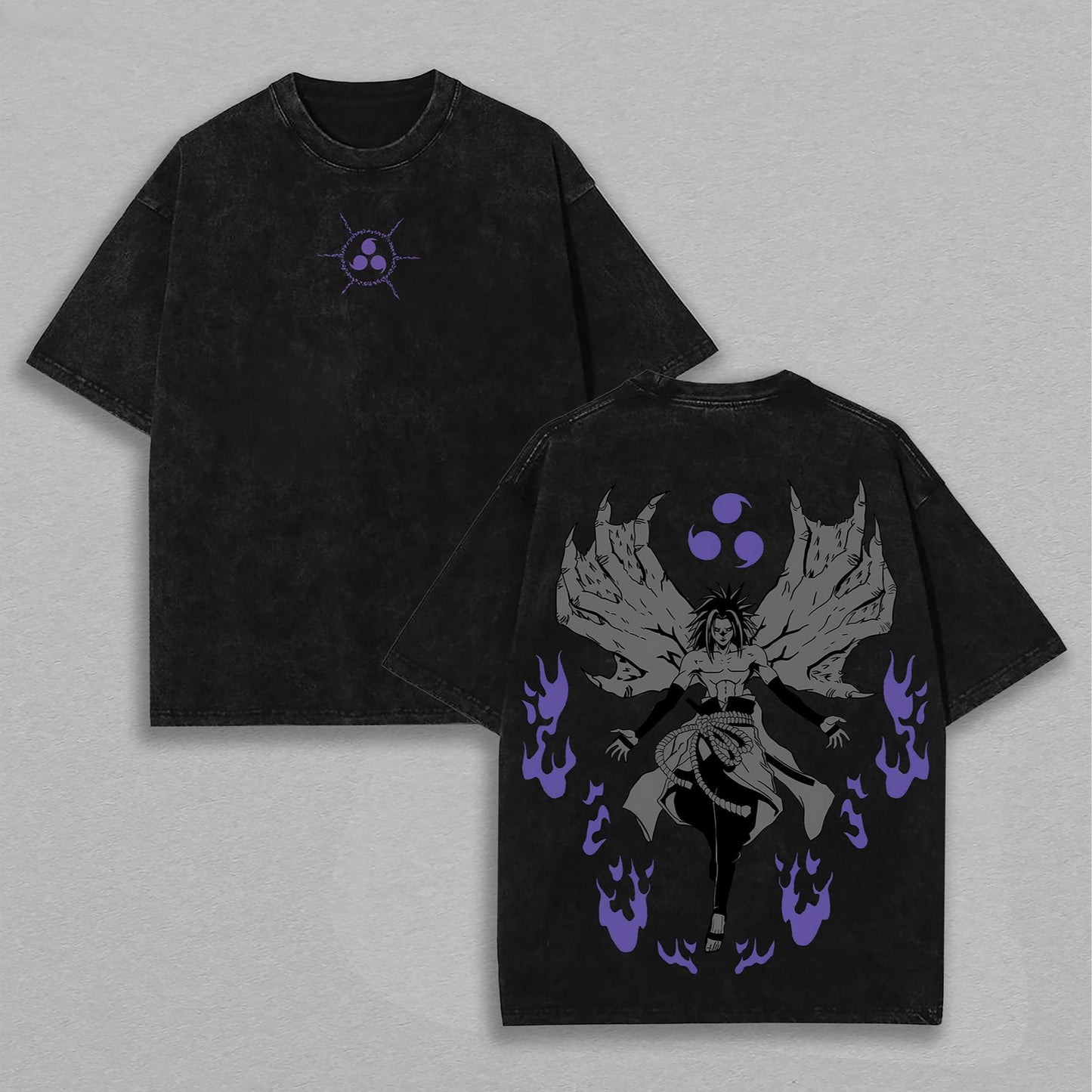 Madara Uchiha Naruto Six Paths | Retro Vintage Washed T-Shirt | Limited Edition Oversized Streetwear