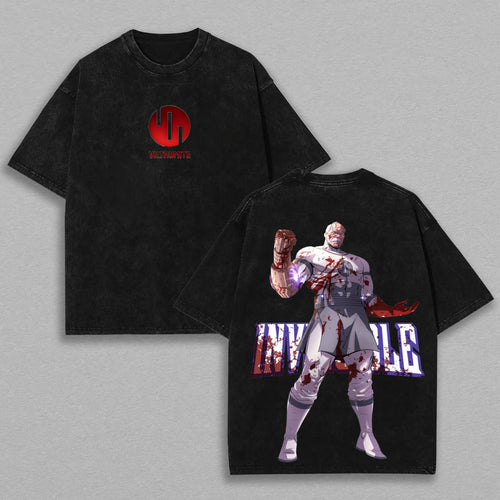 Omni-Man Invincible Viltrumite Blood | Retro Vintage Washed T-Shirt | Limited Edition Oversized Streetwear