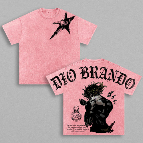 Dio Brando JoJo's Bizarre Adventure Villain | Retro Vintage Washed T-Shirt | Limited Edition Oversized Streetwear