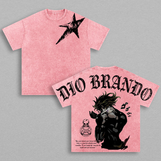 Dio Brando JoJo's Bizarre Adventure Villain | Retro Vintage Washed T-Shirt | Limited Edition Oversized Streetwear