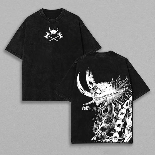 Kaido One Piece Beast Pirates Yonko | Retro Vintage Washed T-Shirt | Limited Edition Oversized Streetwear
