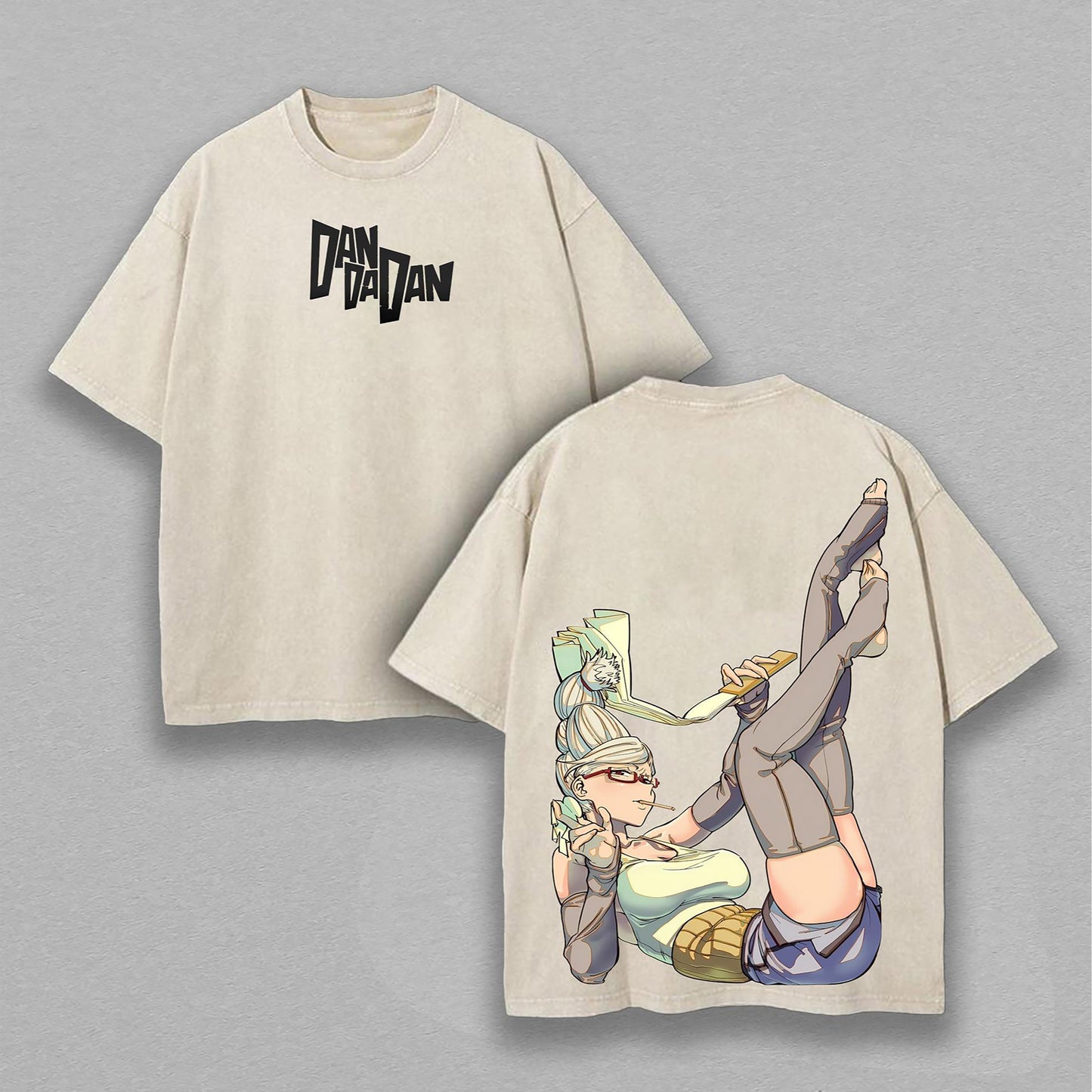 DanDaDan Cute Nerd Waifu | Retro Vintage Washed T-Shirt | Limited Edition Oversized Streetwear