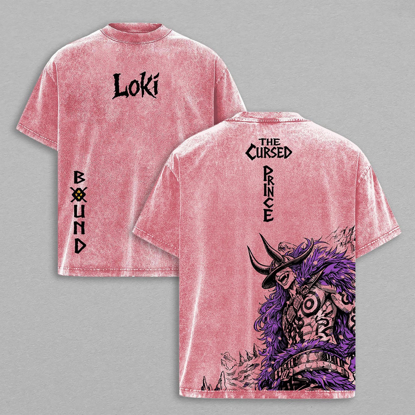 Loki Bound One Piece Cursed Prince | Retro Vintage Washed T-Shirt | Limited Edition Oversized Streetwear