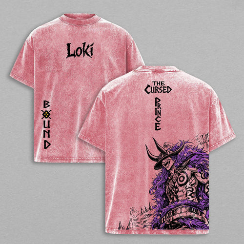 Loki Bound One Piece Cursed Prince | Retro Vintage Washed T-Shirt | Limited Edition Oversized Streetwear