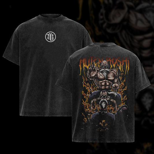 Master Roshi Kame Symbol Martial Arts Dragon Ball Retro Vintage Washed Graphic T-Shirt - Limited Edition Streetwear Oversized Aesthetic Tee - Premium Turtle School Anime Gift